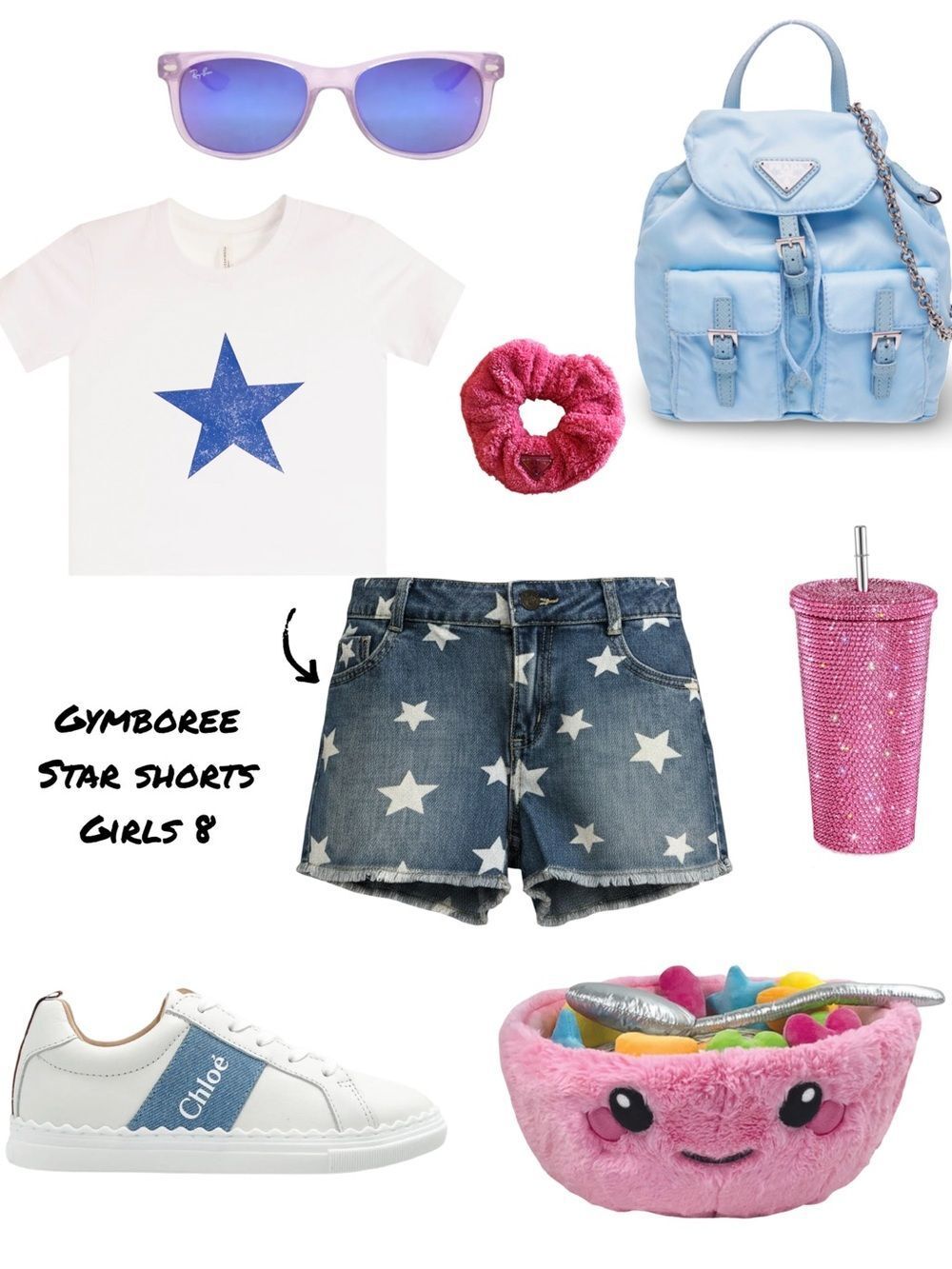 Gymboree Girls Denim Star Print Shorts - Blue